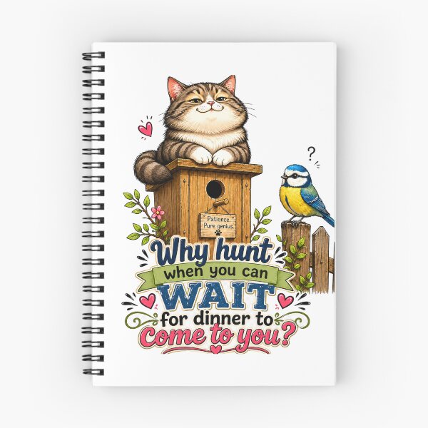 Item preview, Why Hunt When You Can Wait Funny Cat Design designed and sold by planetreynolds.