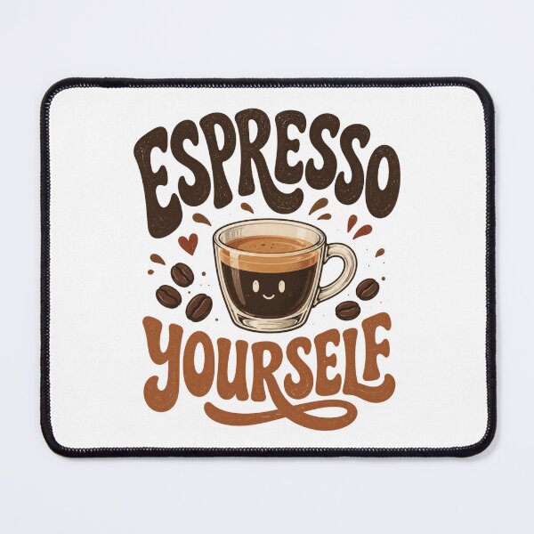 Item preview, Espresso Yourself – Funny Coffee Pun Retro Typography Design designed and sold by NapoliApparel.