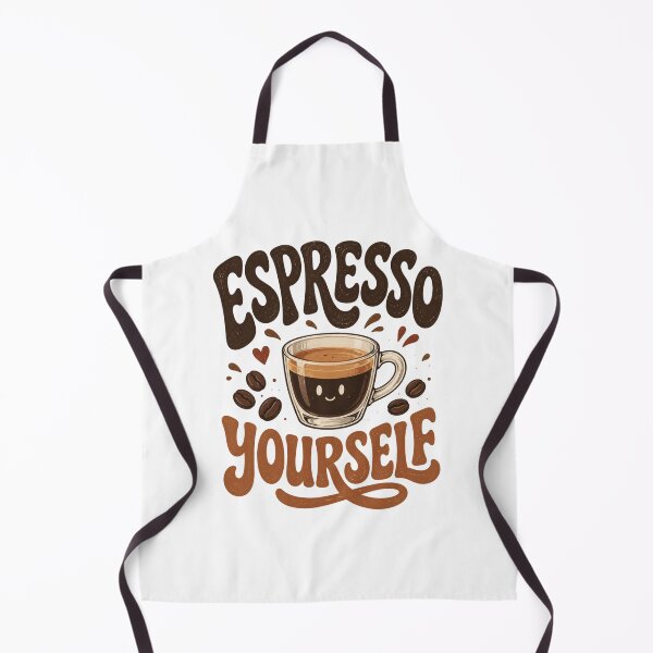 Item preview, Espresso Yourself – Funny Coffee Pun Retro Typography Design designed and sold by NapoliApparel.