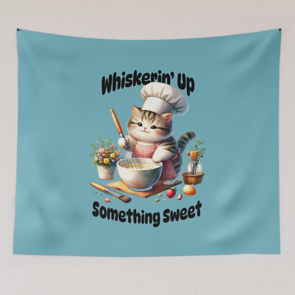 Item preview, Whiskerin’ Up Something Sweet Cute Baking Cat Design designed and sold by Sachie's Studio.