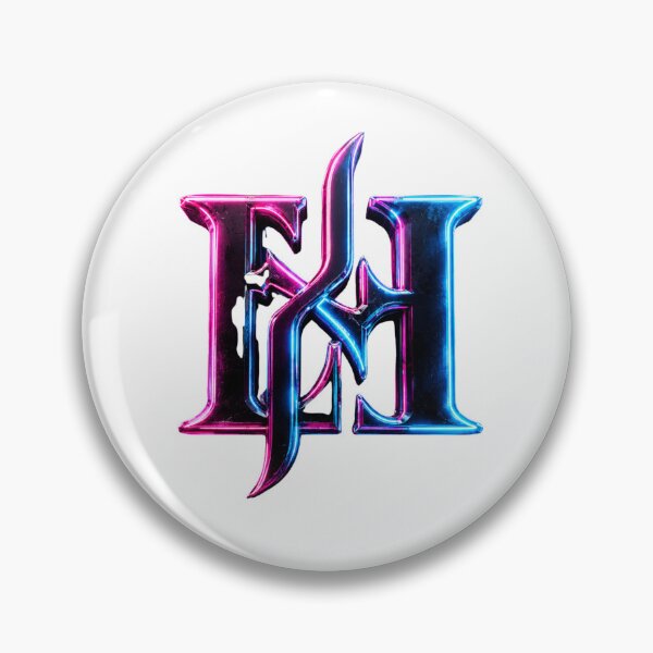 Artikelvorschau, Neon Cyberpunk EH Monogramm-Logo | Futuristisches pink-blaues Gaming-Emblem entworfen und verkauft von Joyfulfabric.