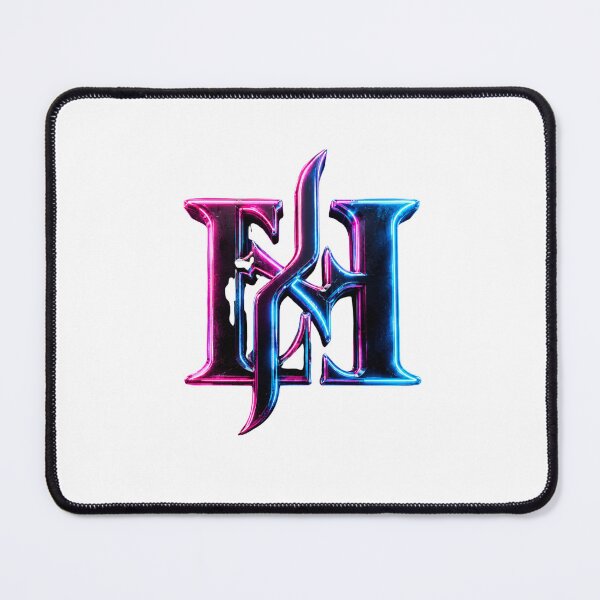 Item preview, Neon Cyberpunk EH Monogram Logo | Futuristic Pink Blue Gaming Emblem designed and sold by Joyfulfabric.