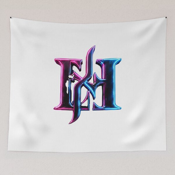 Item preview, Neon Cyberpunk EH Monogram Logo | Futuristic Pink Blue Gaming Emblem designed and sold by Joyfulfabric.