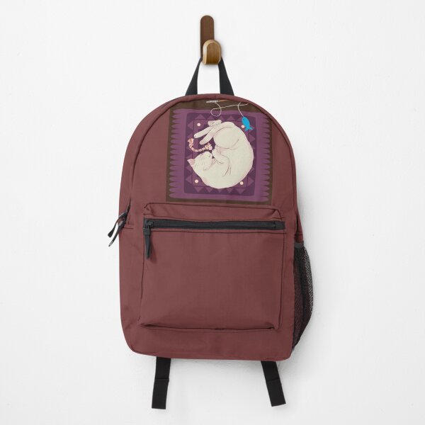 Item preview, Cozy Sleeping White Cat on Purple Rug with Toys Illustration designed and sold by samahl_l.