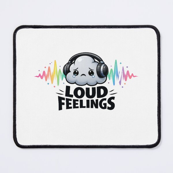 Item preview, Loud Feelings Crying Cloud Music Headphones designed and sold by AbanoubStore.