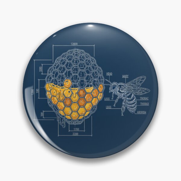 Item preview, Honeycomb Architecture Technical Blueprint Illustration designed and sold by MarVan-Prints.