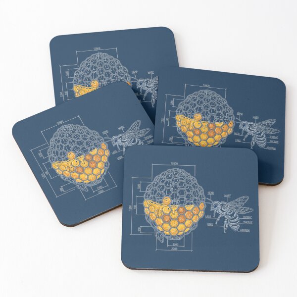 Item preview, Honeycomb Architecture Technical Blueprint Illustration designed and sold by MarVan-Prints.