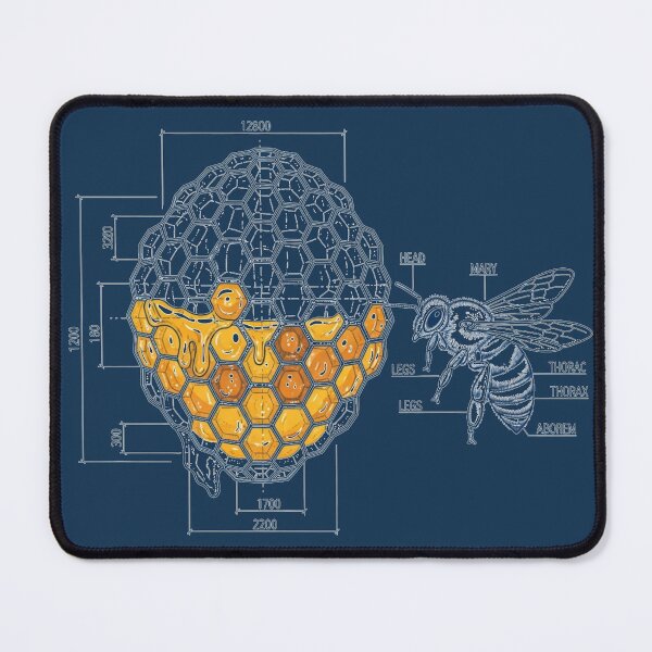 Item preview, Honeycomb Architecture Technical Blueprint Illustration designed and sold by MarVan-Prints.