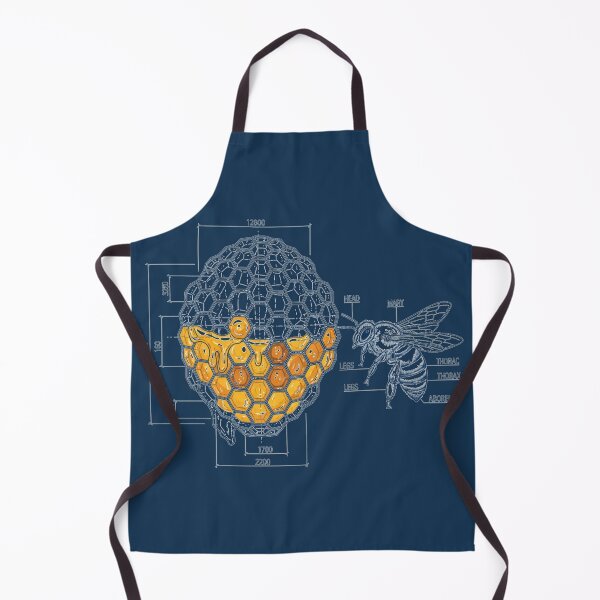 Item preview, Honeycomb Architecture Technical Blueprint Illustration designed and sold by MarVan-Prints.