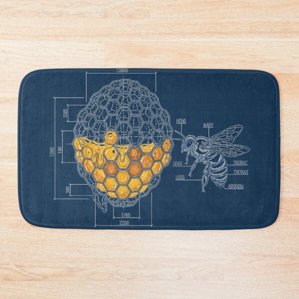 Item preview, Honeycomb Architecture Technical Blueprint Illustration designed and sold by MarVan-Prints.