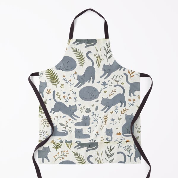 Item preview, Meow in Motion! Botanical Pattern of Gray Cats designed and sold by Opps-diseño.