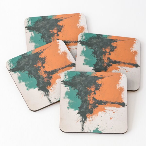 Item preview, Teal & Burnt Orange Abstract No.1 | Textured Gestural Art designed and sold by SlowRegardArt.