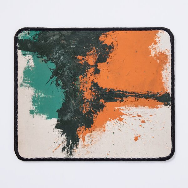 Item preview, Teal & Burnt Orange Abstract No.1 | Textured Gestural Art designed and sold by SlowRegardArt.