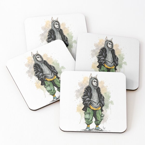 Item preview, Urban Wolf — Hand Drawn Watercolor Sketch designed and sold by Lykaon Art.