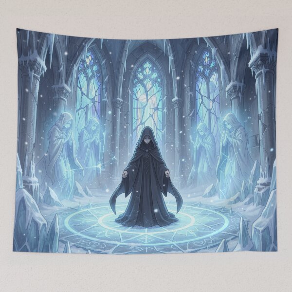 Item preview, Dark Fantasy Sorceress Ice Magic Graphic Art Print designed and sold by tim tal.