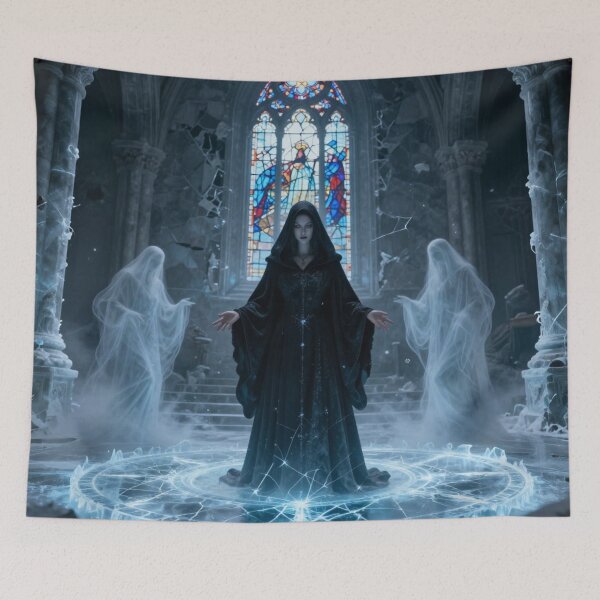 Item preview, Dark Fantasy Sorceress Ice Magic Graphic Art Print designed and sold by tim tal.