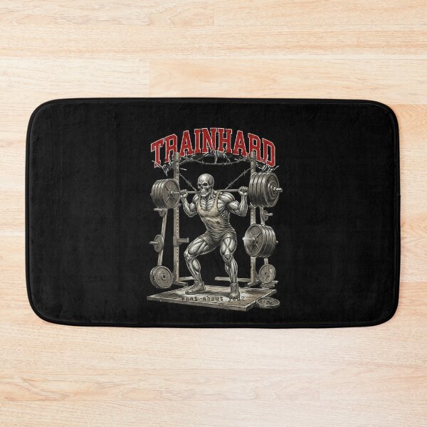 Item preview, TrainHard Heavy Squat Skeleton Gym Design designed and sold by TrainHardCo.