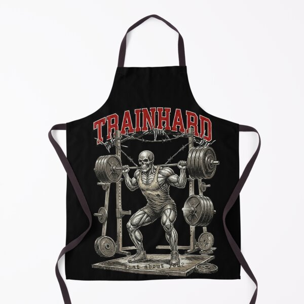 Item preview, TrainHard Heavy Squat Skeleton Gym Design designed and sold by TrainHardCo.