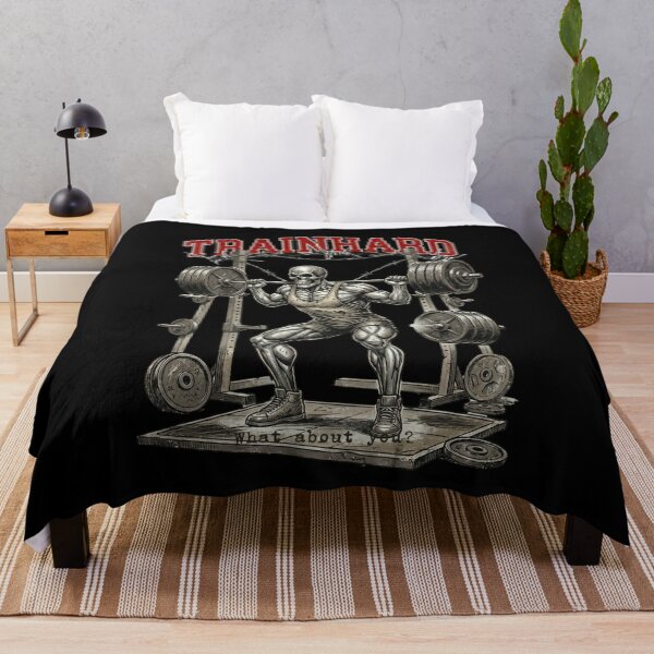 Item preview, TrainHard Heavy Squat Skeleton Gym Design designed and sold by TrainHardCo.