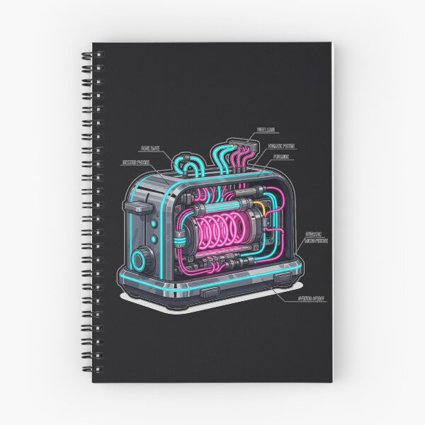 Item preview, Cyberpunk Industrial Toaster Technical Schematic Art designed and sold by MarVan-Prints.
