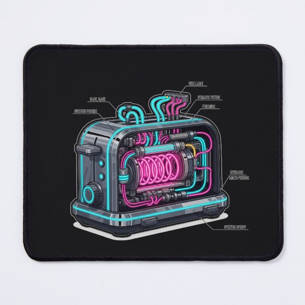 Item preview, Cyberpunk Industrial Toaster Technical Schematic Art designed and sold by MarVan-Prints.