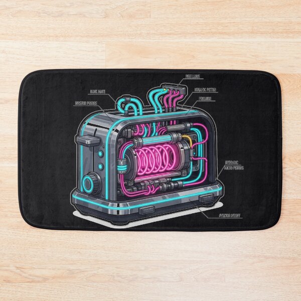 Item preview, Cyberpunk Industrial Toaster Technical Schematic Art designed and sold by MarVan-Prints.