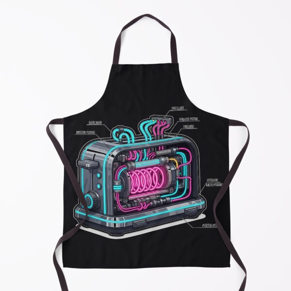 Item preview, Cyberpunk Industrial Toaster Technical Schematic Art designed and sold by MarVan-Prints.