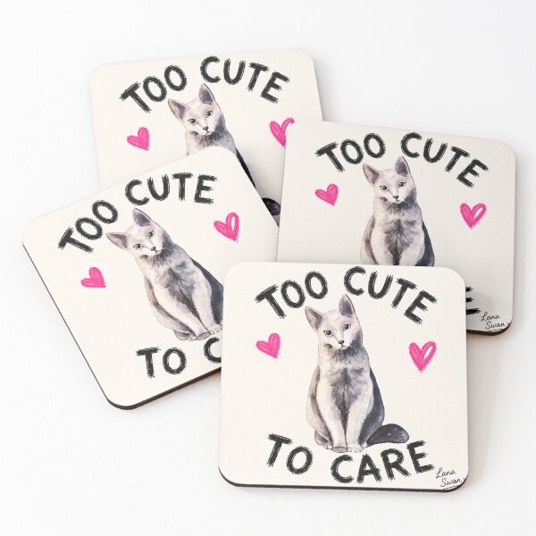 Item preview, TOO CUTE TO CARE | Cat Portrait Design | Funny Retro Pet Aesthetic designed and sold by BlueberrySwan.