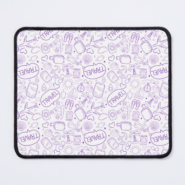 Item preview, Purple Travel Doodle Seamless Pattern – Wanderlust Vacation Hand-drawn Design designed and sold by DonnaRaine.