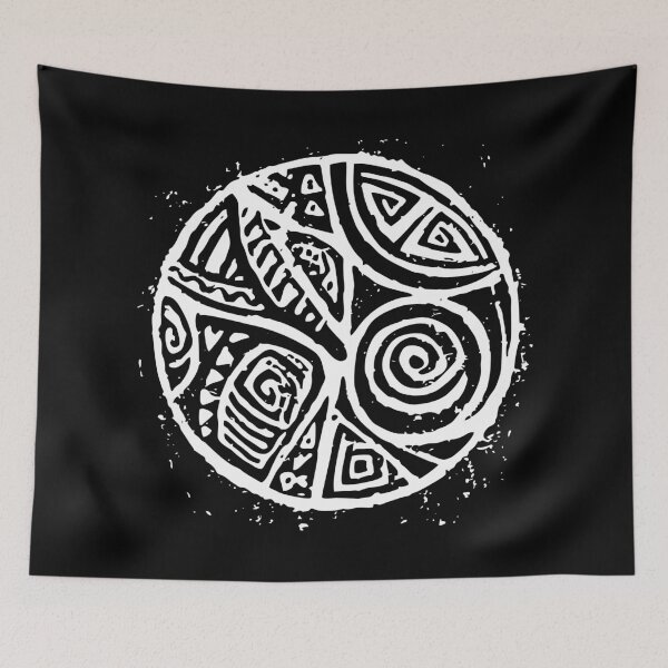 Item preview, Tribal Nature Circle Fruits and Leaves in Linocut designed and sold by SO-CHAOS.