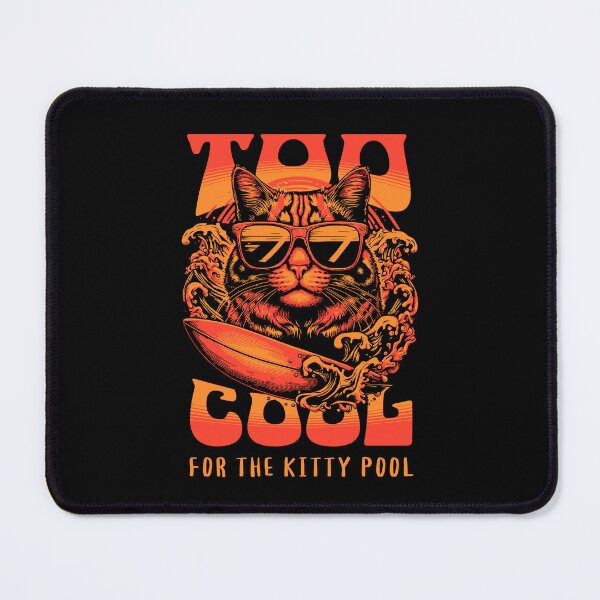Item preview, Too Cool for the Kitty Pool Retro Surf Cat Summer Design designed and sold by Sachie's Studio.