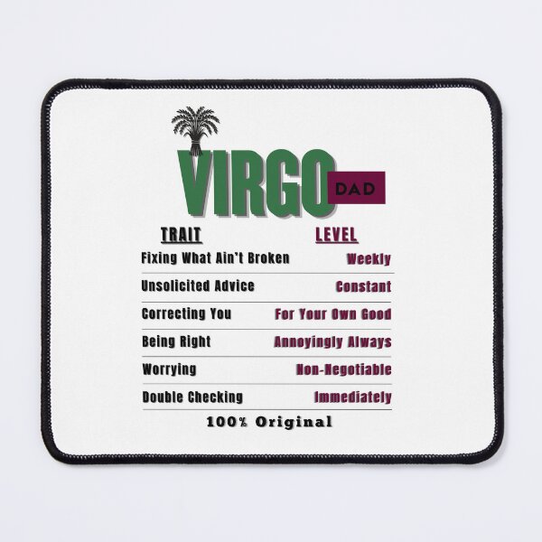 Item preview, Virgo Dad Traits - Humorous Zodiac Father's Day Gift designed and sold by ZenWealthDesign.