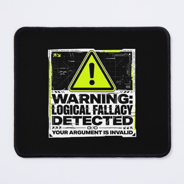 Item preview, Logical Fallacy Detected Warning Label Techwear designed and sold by DuckOddity.