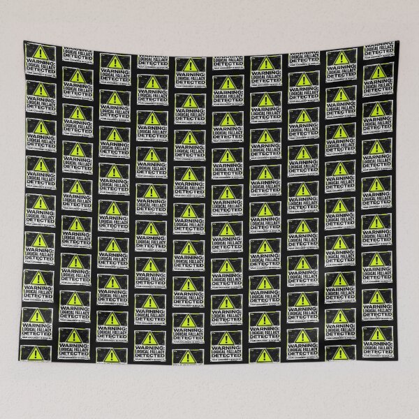 Item preview, Logical Fallacy Detected Warning Label Techwear designed and sold by DuckOddity.