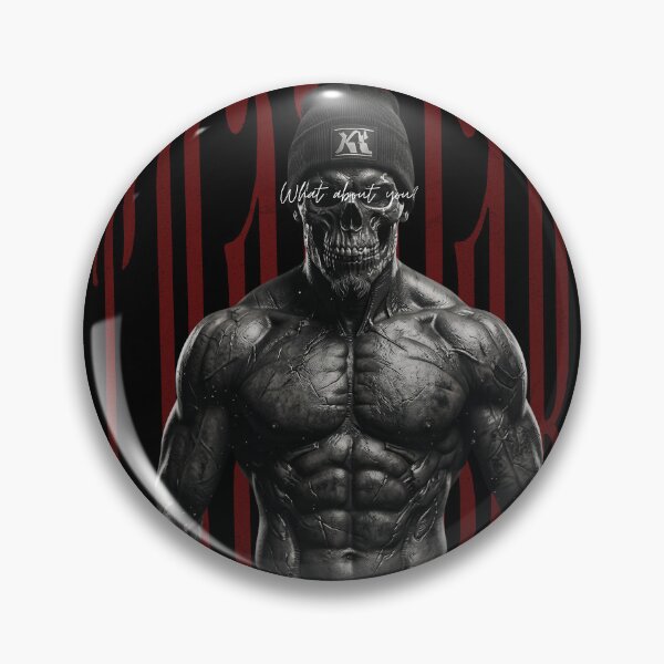 Item preview, TrainHard Dark Skull Warrior – What About You? Fitness Artwork designed and sold by TrainHardCo.