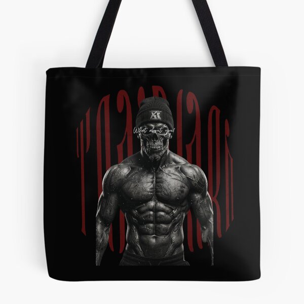Item preview, TrainHard Dark Skull Warrior – What About You? Fitness Artwork designed and sold by TrainHardCo.