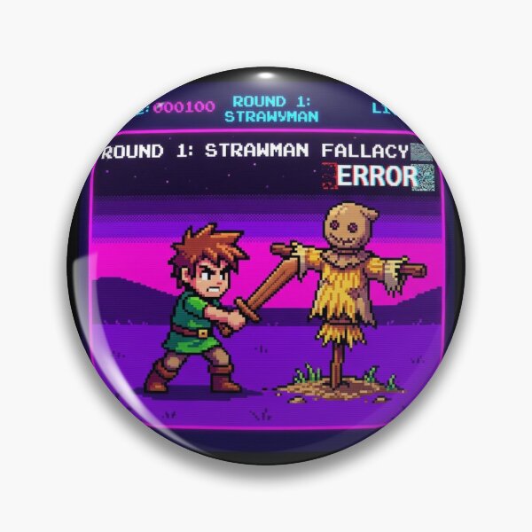 Item preview, Retro Arcade Strawman Logical Fallacy Game designed and sold by DuckOddity.