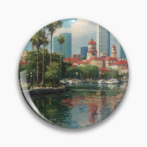 Item preview, Tampa Florida Skyline Waterfront Art Print designed and sold by daila70.