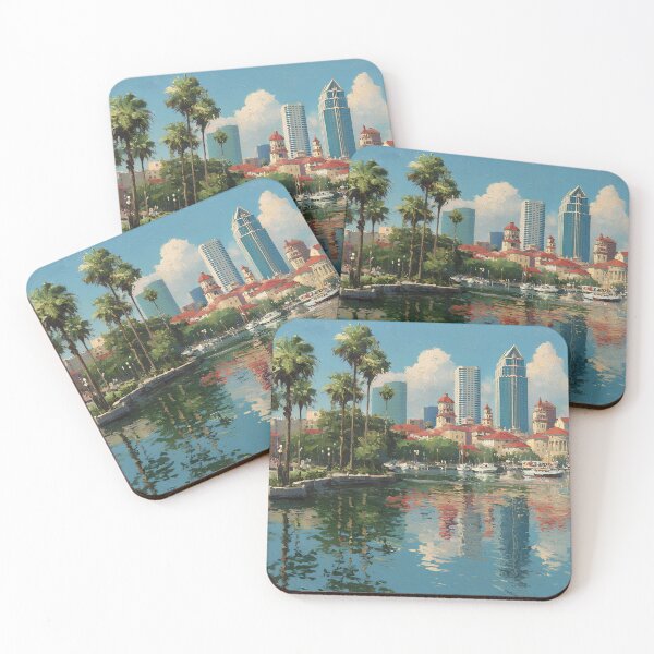 Item preview, Tampa Florida Skyline Waterfront Art Print designed and sold by daila70.