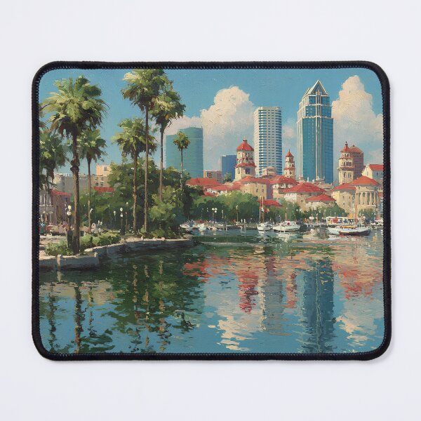 Item preview, Tampa Florida Skyline Waterfront Art Print designed and sold by daila70.