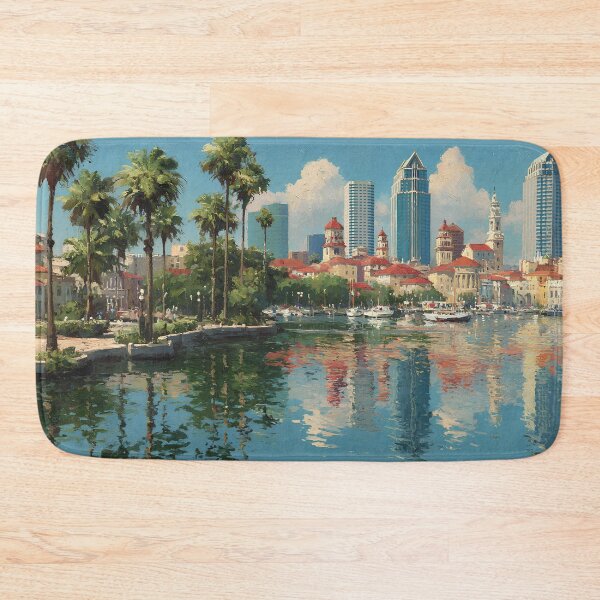 Item preview, Tampa Florida Skyline Waterfront Art Print designed and sold by daila70.