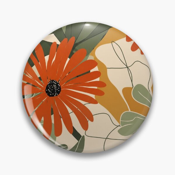 Artikelvorschau, Botanische Illustration einer tropischen roten Blume im Boho-Stil – Erdiger Blumendruck entworfen und verkauft von Oraibi.