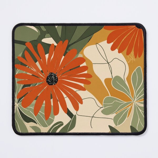 Artikelvorschau, Botanische Illustration einer tropischen roten Blume im Boho-Stil – Erdiger Blumendruck entworfen und verkauft von Oraibi.