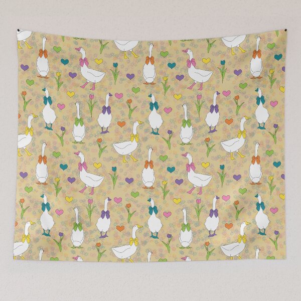 Item preview, Yellow Pastel Goose Pattern | Coquette Cottagecore Geese & Tulips Floral Design designed and sold by HaileesHollow.