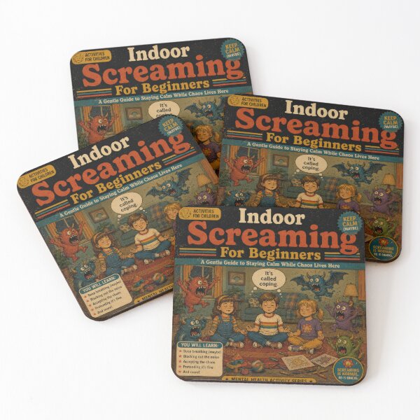 Item preview, Indoor Screaming For Beginners – Retro Dark Humor Mental Health Monster Design designed and sold by 4TinyPaws.