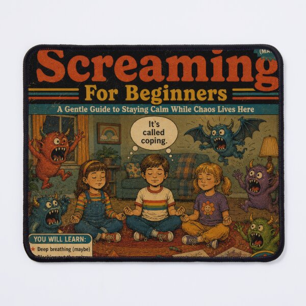 Item preview, Indoor Screaming For Beginners – Retro Dark Humor Mental Health Monster Design designed and sold by 4TinyPaws.