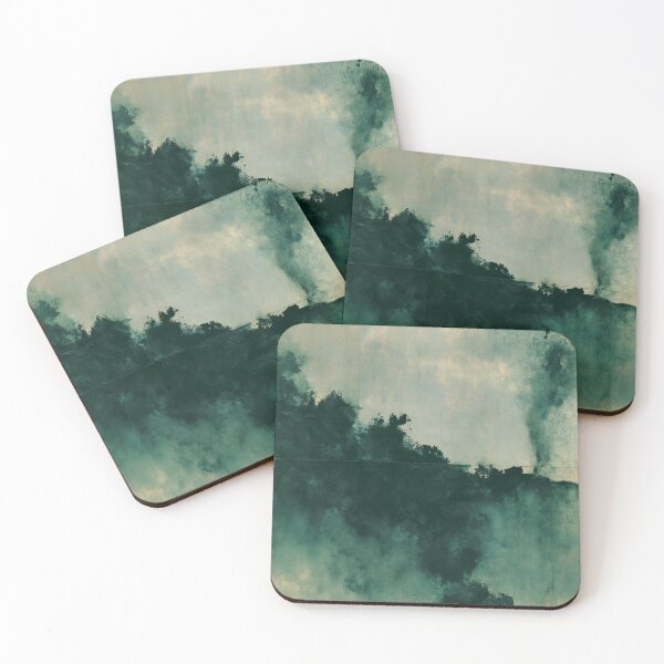 Item preview, Moody Teal Landscape Abstract No.4 | Textured Art designed and sold by SlowRegardArt.