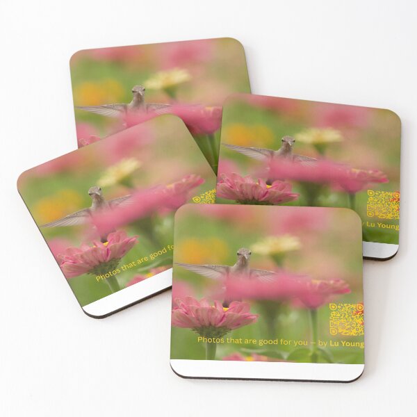 Item preview, Hummingbird among zinnias 002 designed and sold by Photo_Lu_Global_Imagery.