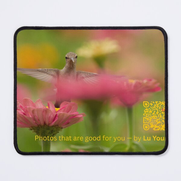 Item preview, Hummingbird among zinnias 002 designed and sold by Photo_Lu_Global_Imagery.
