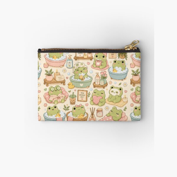 Item preview, Cozy Frog Bath Time Kawaii Pattern designed and sold by Soft Berry Studio.